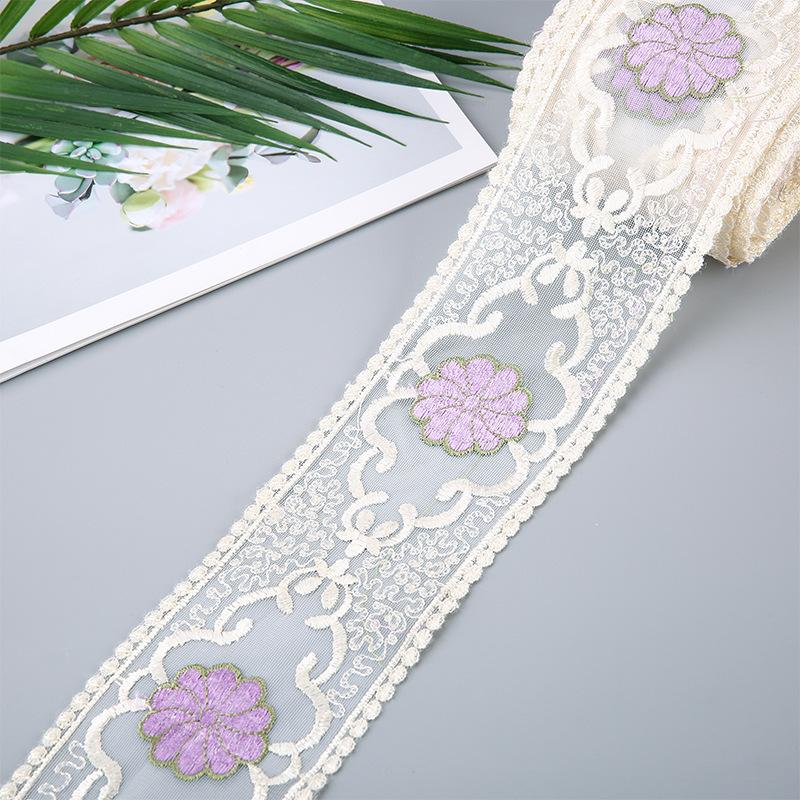 5 Yards Flower Embroidery Lace Ribbon For Bow Making Clothing Decor Sewing Fabric Craft Supplies Needlework Accessories