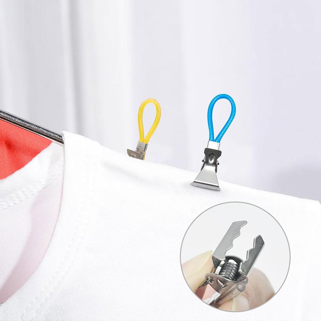 Woogim 10PCS Metal Hanging Towels Clip with Hanging Loop Kitchen Towels Clips Tea Towel Storage Clips for Home Kitchen Bathroom