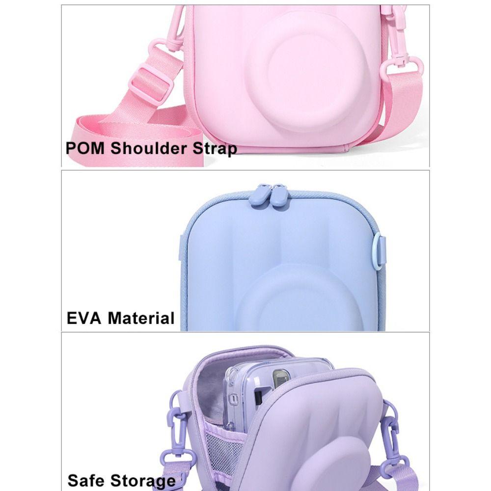 Hard Shell Crossbody Bag Zipper Storage Bag Compact Instant Camera Case  Outdoor Carry