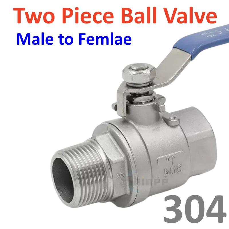 BSPT 1/4" 3/8" 1/2" 3/4" 1" 1-1/4" Female Stainless Steel SS304 2P/1P Full Port Ball Valve with Vinyl Handle Thread Valves