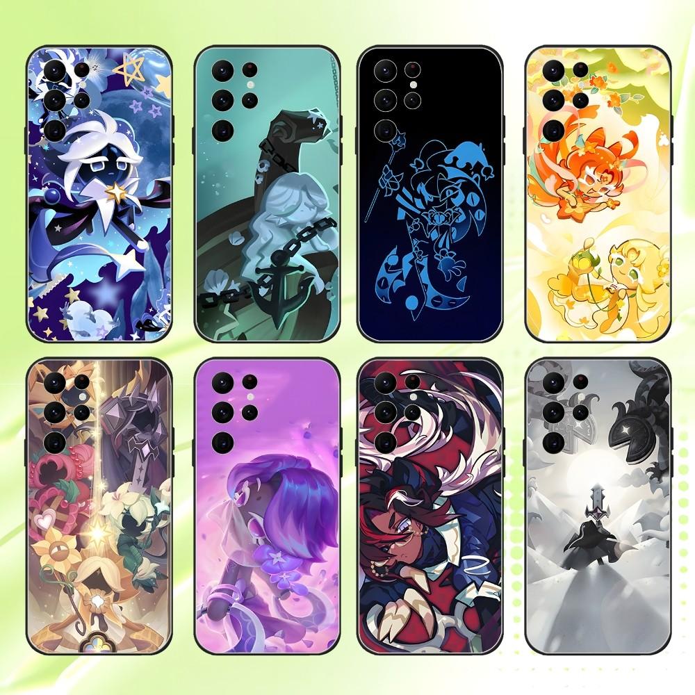 Cookie Run Kingdom Phone Case For Samsung S 25,24,23,22,30,21,10,9,Ultra,Plus,Lite,FE,4,5G Black Soft Case