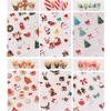Christmas Nail Stickers 3D Design White Set 6 Elderly Elk Bear Bow Tie Gift Flower Decoration Compatible Gel Nails