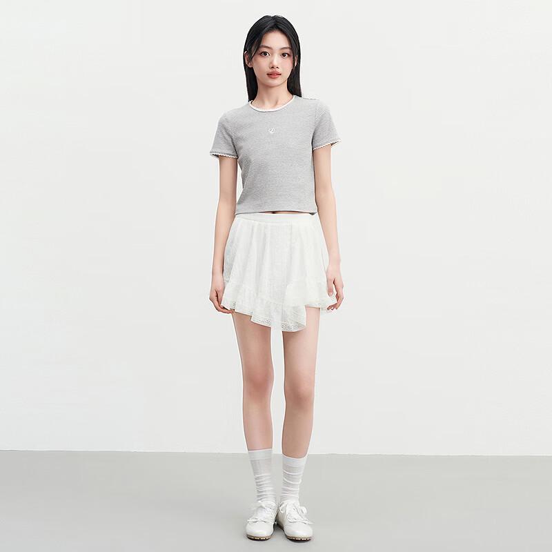 LED'IN Asymmetrical Lace A-Line Skirt