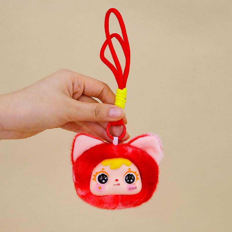 Cat Head Cute Plush Keychain Toy Children Backpack Decoration Gifts Festival