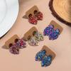 Sequins Acrylic Colorful Monstera Leaf Drop Earrings for Women Exaggerated Tropical Leaves Plant Earrings Fashion Jewelry Gifts