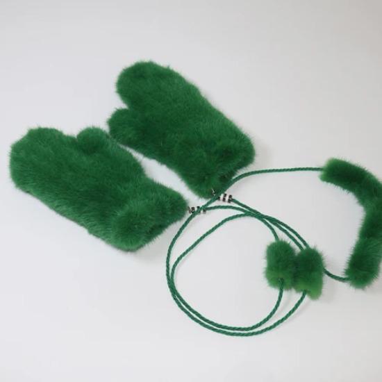 New Knitted Natural Mink Fur Gloves Women Winter Warm Good Elastic Mink Fur Mittens Russian Female Genuine Fur Glove