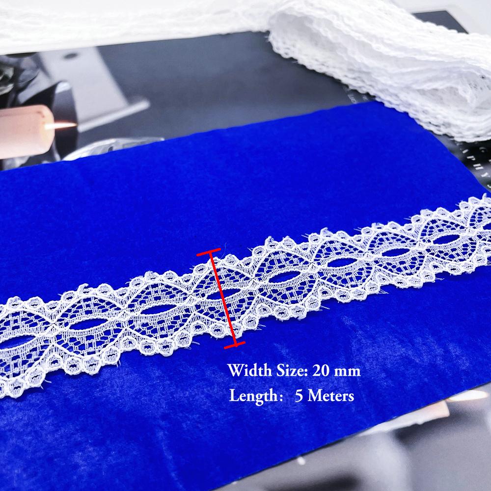 5 Meters White & Black Lace Ribbon Assorted Floral Trims for Gift Wrapping Christmas Wedding Decor DIY Crafts Sewing Accessories