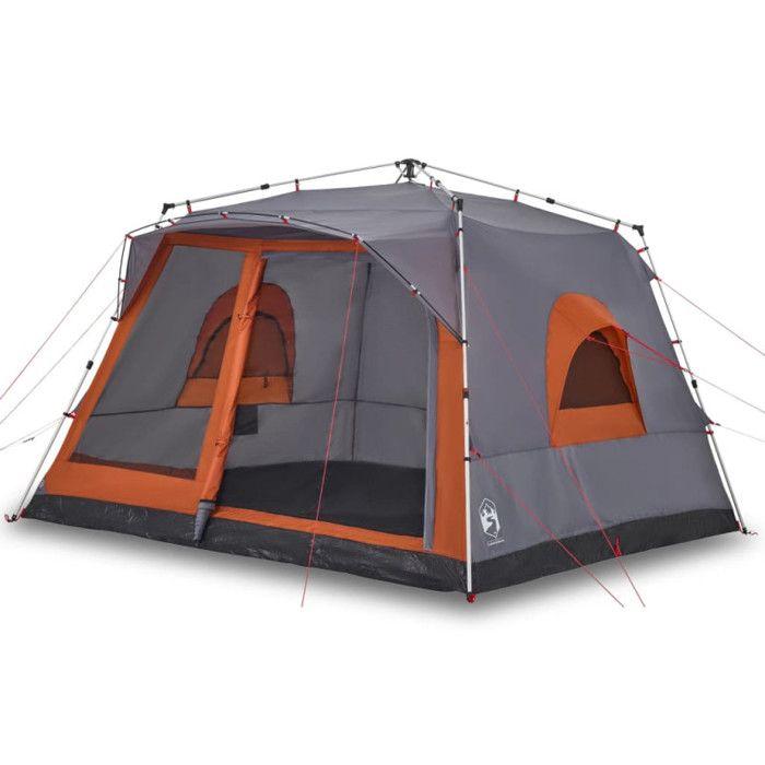 VidaXL Family Cabin Tent 7-Person Grey Orange Quick Pitch, Tent, Garden Tent, Outdoor Shelter 4004218