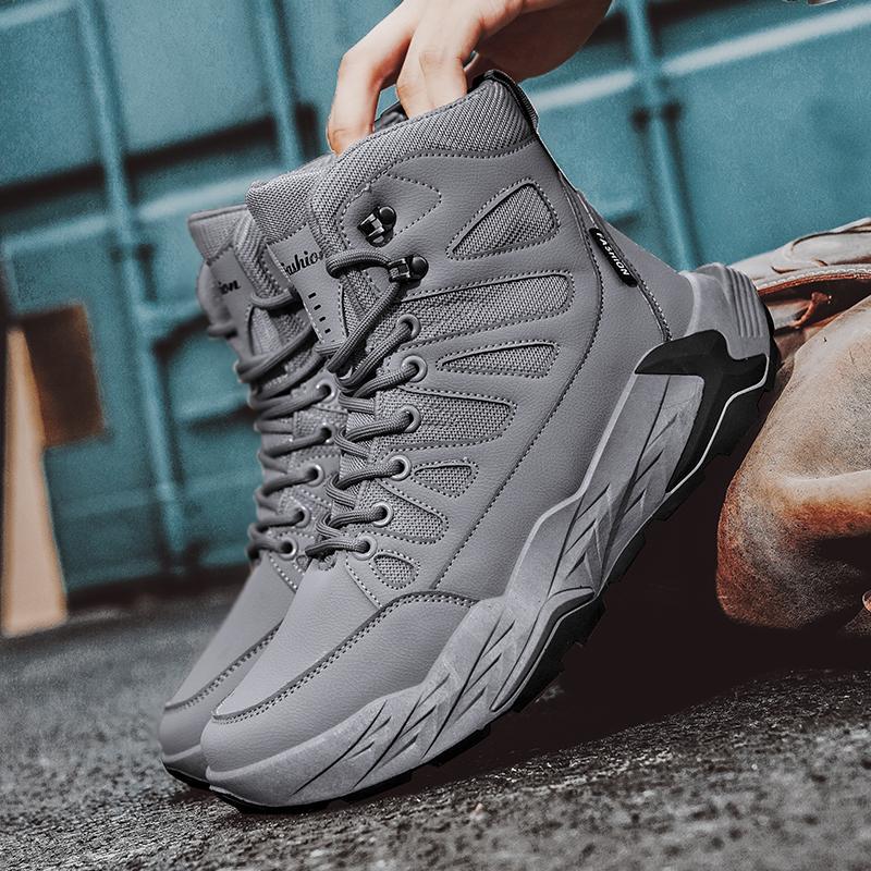 Autumn Winter High Top Tactical Boots Outdoor Climbing Training Shoes Men Hiking Camping Ultralight Breathable Ankle Boots New