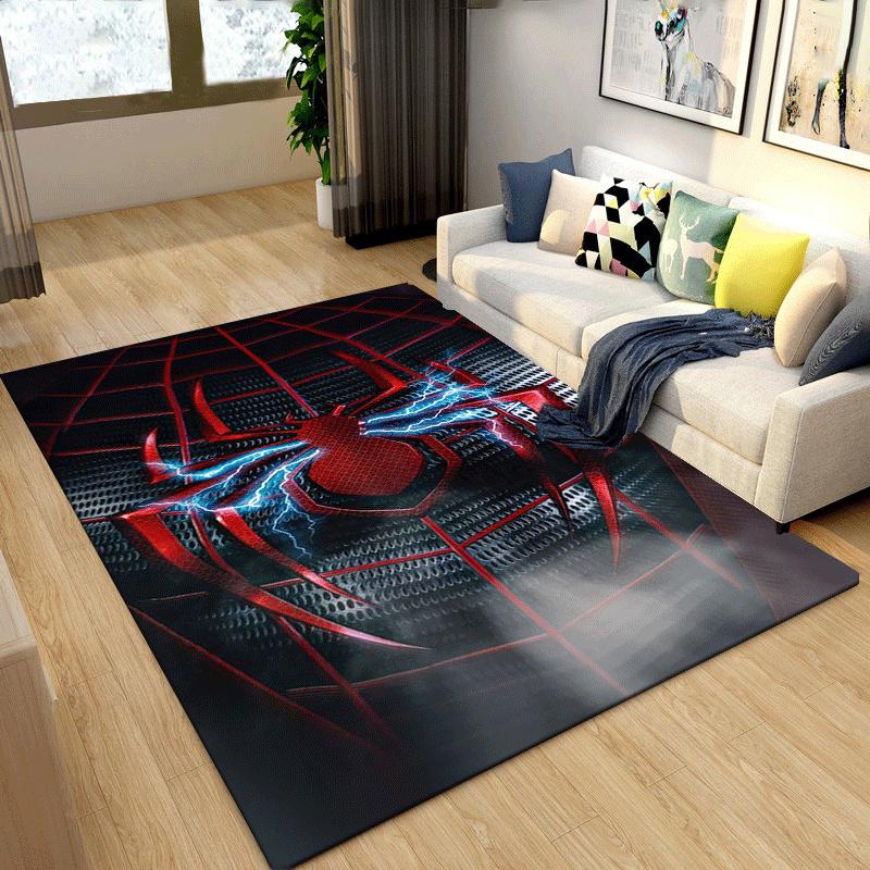 1pc Spider-Man Pattern Area Rug Soft Flannel Floor Mat for Living Room,Office,Bedroom and Carpet,Sofa Coffee Table Floor Mat
