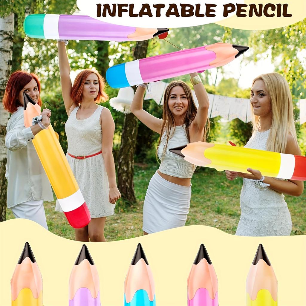 3/6/9 Peças Balões de Lápis Infláveis, Adequados para Decorar Festas de Volta às Aulas e como Presentes para Salas de Aula Escolares Gigantes
