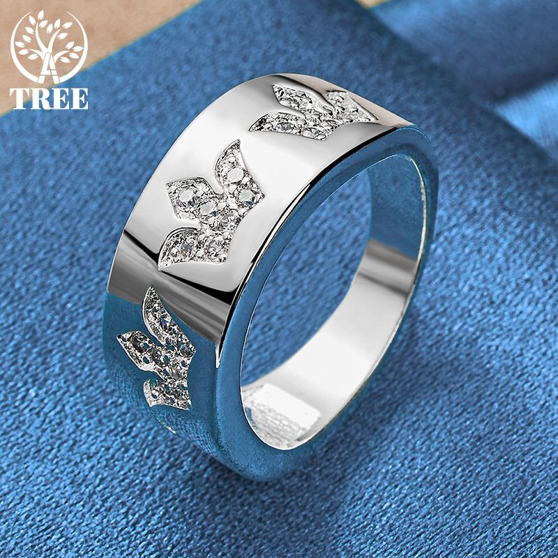 

Кольцо-корона из стерлингового серебра 925 пробы с цирконием ААА, модные свадебные украшения 10#