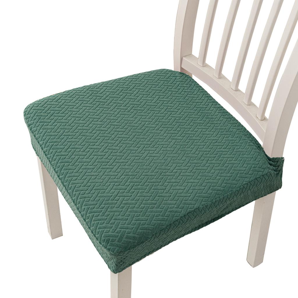 Elastic Solid Colors Chair Seat Covers Jacquard Shell Chair Cover Washable Anti-dust Short Back Chair Cover Armless Wedding Home