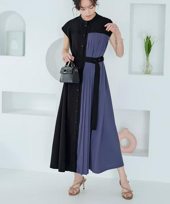Korean-Style Temperament Pleated Dress - 2025 Short-Sleeved Edition