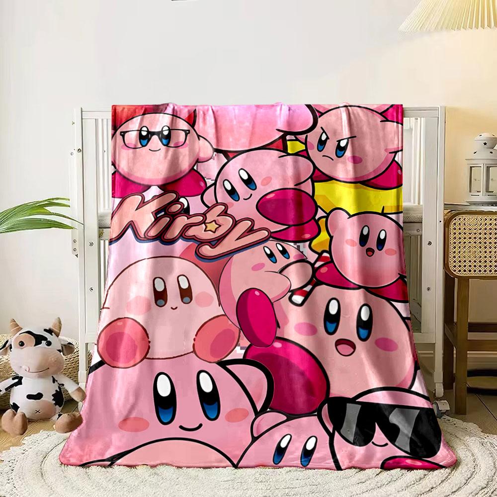 Cheerful pink character surrounded by multiple identical figures on pink. for all seasons blanket lunch break throw gift 80cm x 120cm