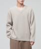 Lambswool Ribbed V-Neck Knit [Mushroom]