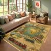 Vintage World Map Scroll Area Rug Washable Carpet for Living Room Study Room Non-Slip Rugs for Bedroom Home Floor Mat Gift