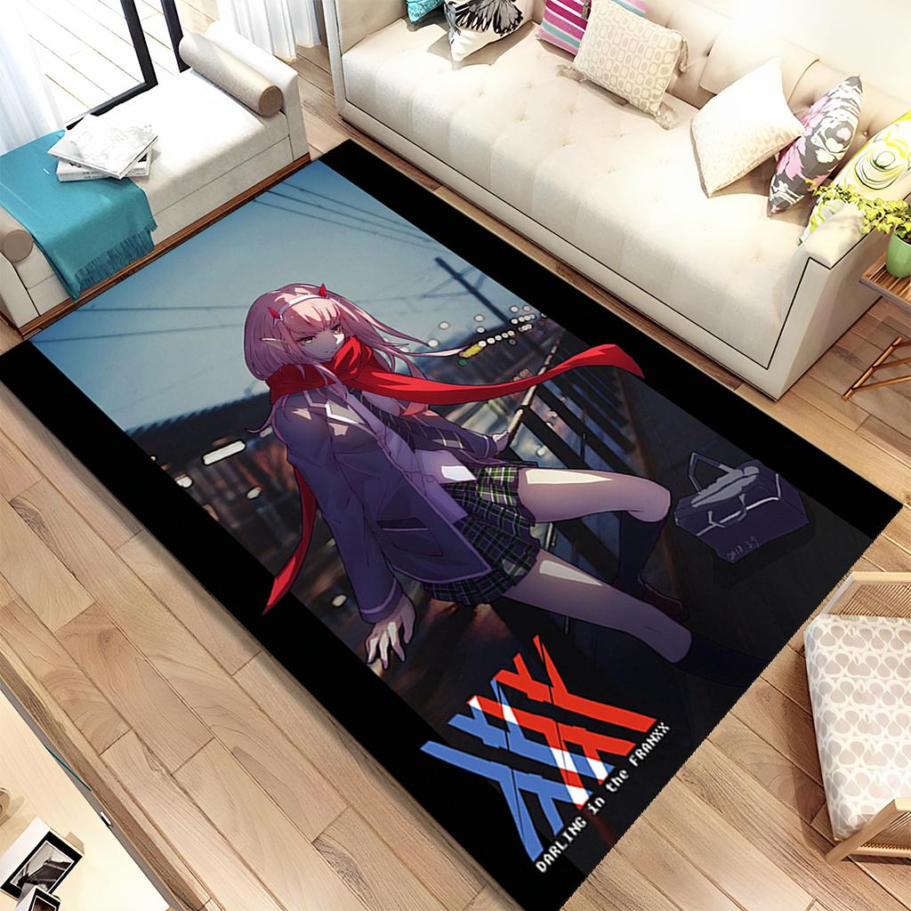 Sexy Girl Zero Two DARLING In FRANXX Area Rug,Carpet for Home Living Room Bedroom Sofa Doormat Decor,kid Non-slip Floor Mat Gift