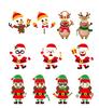 Kids Diy Interactive Puzzle Set With Cute Cartoon Christmas Santa Face Stickers