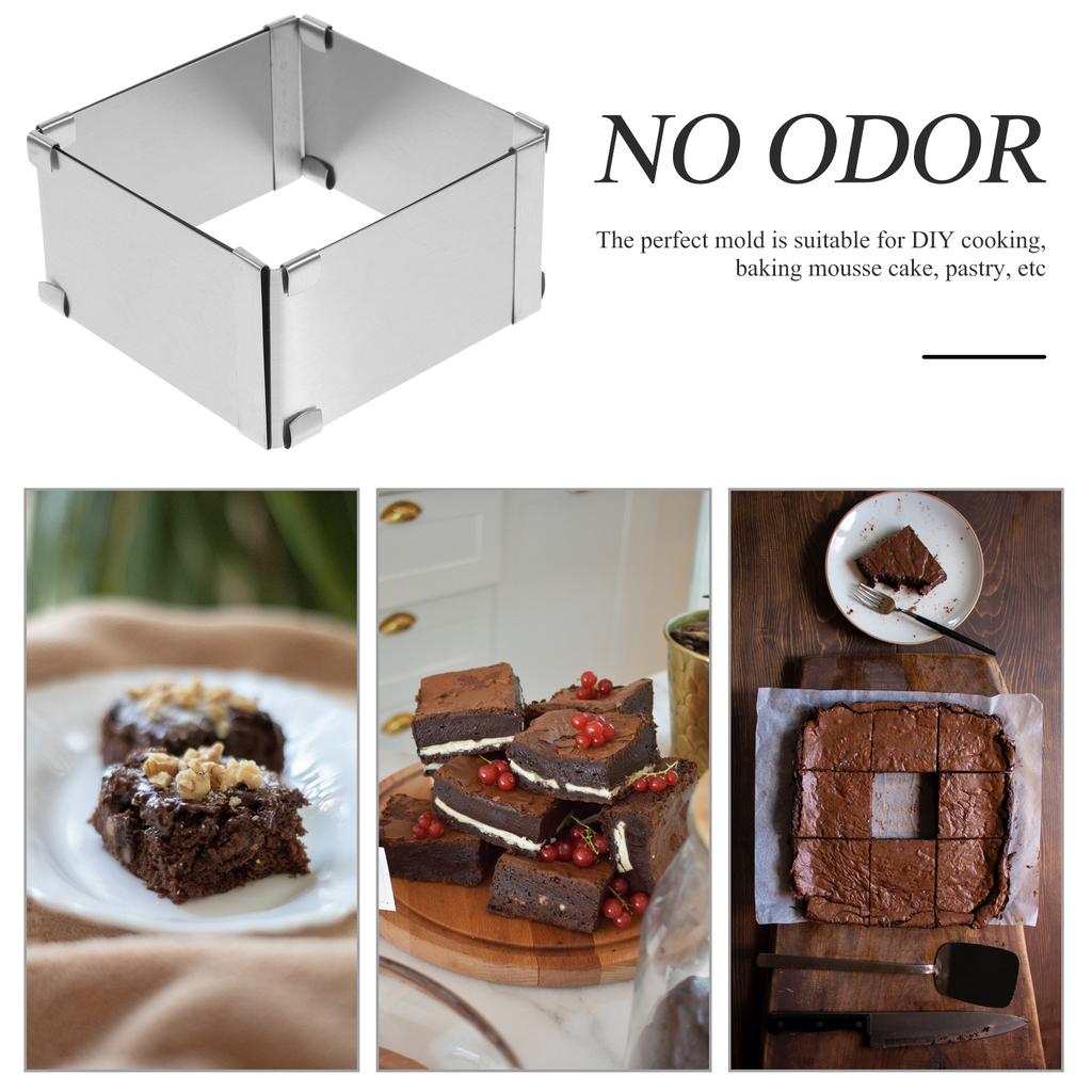 2,5 tums Fyrkantig Rostfri Stål Tårtring Mousseform Högtemperaturtålig för Bakning och Matlagning DIY Tårta