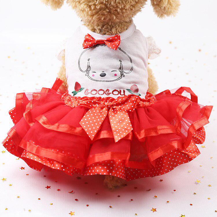 Spring And Summer Dog Dress Pet Fluffy Fruit Skirt Size Dog Dress Supplies Pet Clothing