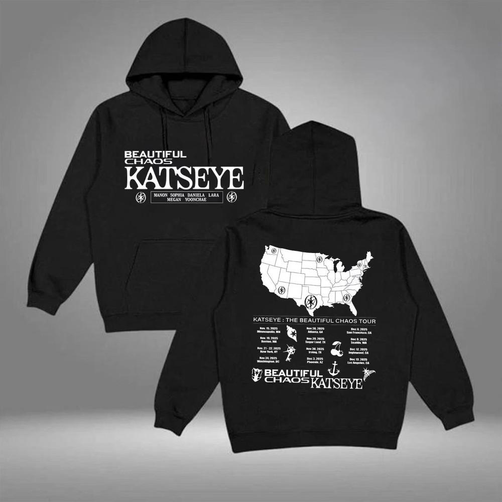 

Katseye the Beautiful Chaos Tour 2025 Hoodie, Katseye Beautiful Chaos Hoodie 4XL