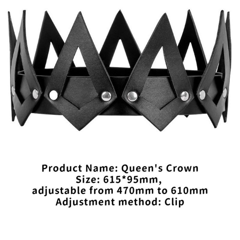 Leather Crown Unisex King Queen Gothic Crown Halloween Masquerade Cosplay Wedding Birthday Party Costume Accessories Props