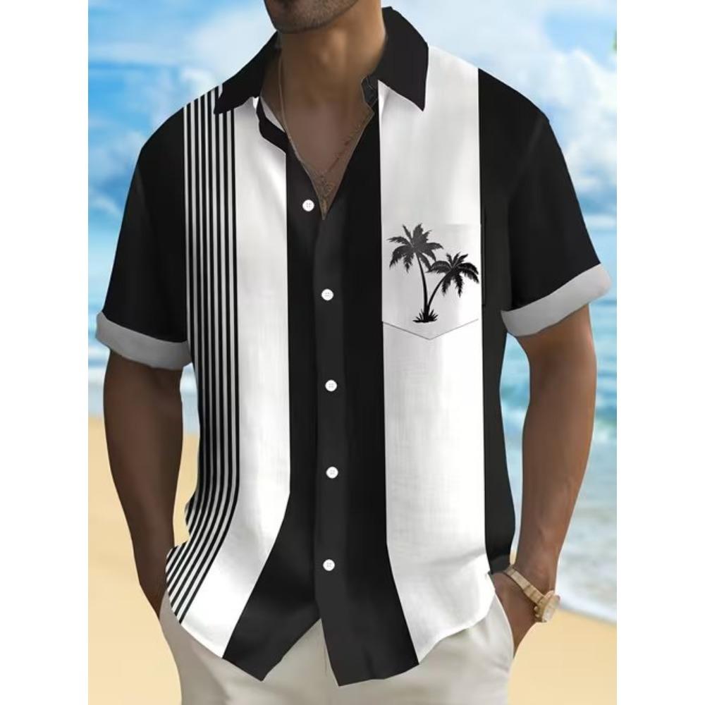 Men's Geometric Pattern 3D Print Shirt Button Up Shirt Casual Shirt Summer Shirt Short Sleeve Daily Vacation Clothing