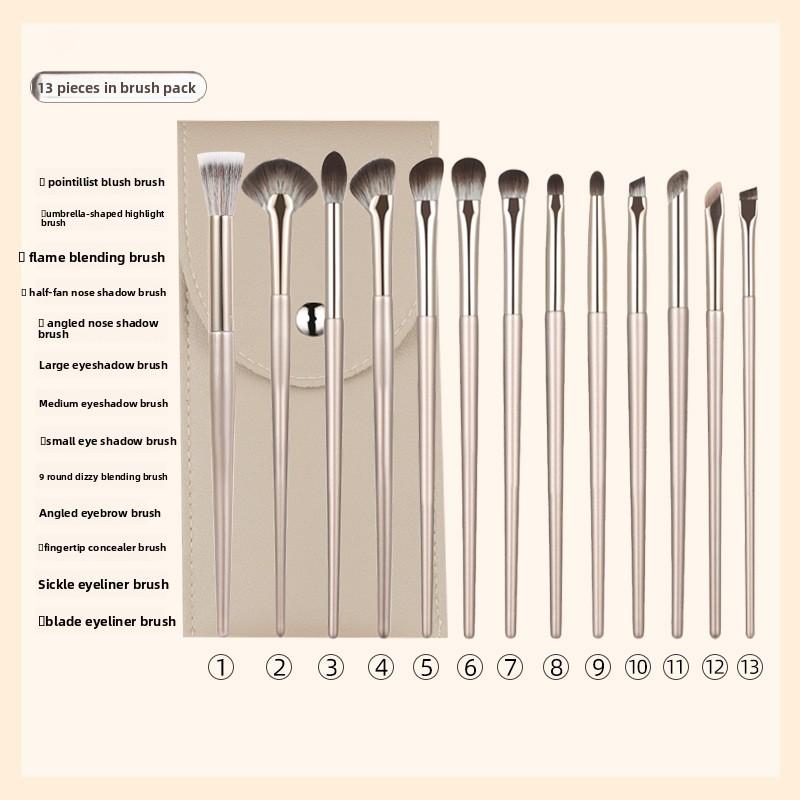 Eyeshadow Brush Set Makeup Brushes Eyeliner Brush Detail Small Flame Tool Brushes Makeup Gold Edition