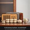 9-Piece Dunhuang Ru Kiln Ceramic Travel Tea Set