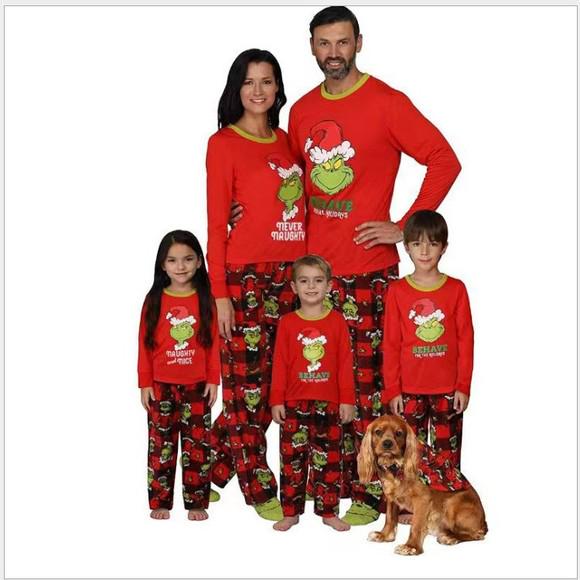 2025 Family New Year's & Christmas Elk Print Matching Pajamas Set