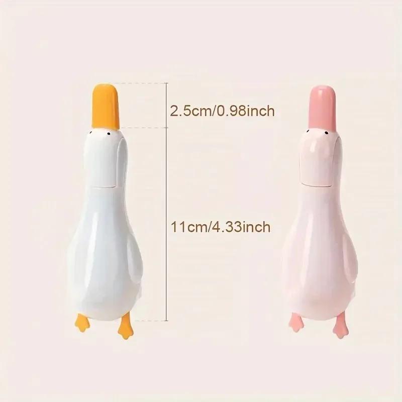 2-in-1 Cute Duck Garbage Clip Multiple Functions Household Cleaning Tools For Bathroom Hair Cleaning Stain Removal Drainage Hole