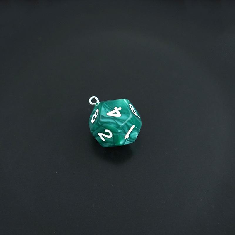 Acrylic 12-Sided Colorful Polyhedral Dice Keychain Ornament