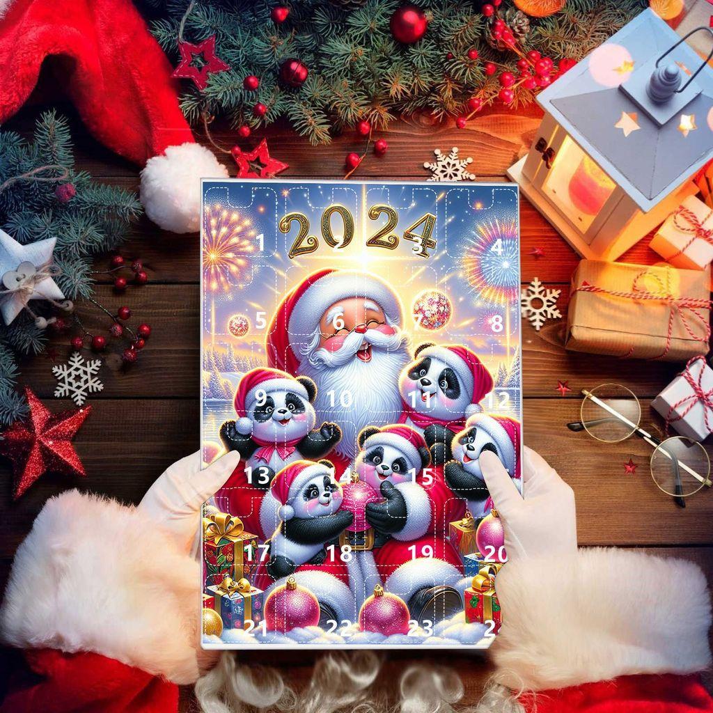 Christmas Countdown Blind Box With Panda Hanging Decor For Holiday Gift Giving