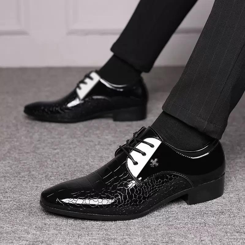 Men's  Leather Shoes Black Soft Leather Soft Bottom Spring And Autumn Best Man Men's Business Formal Wear plus size 38-48