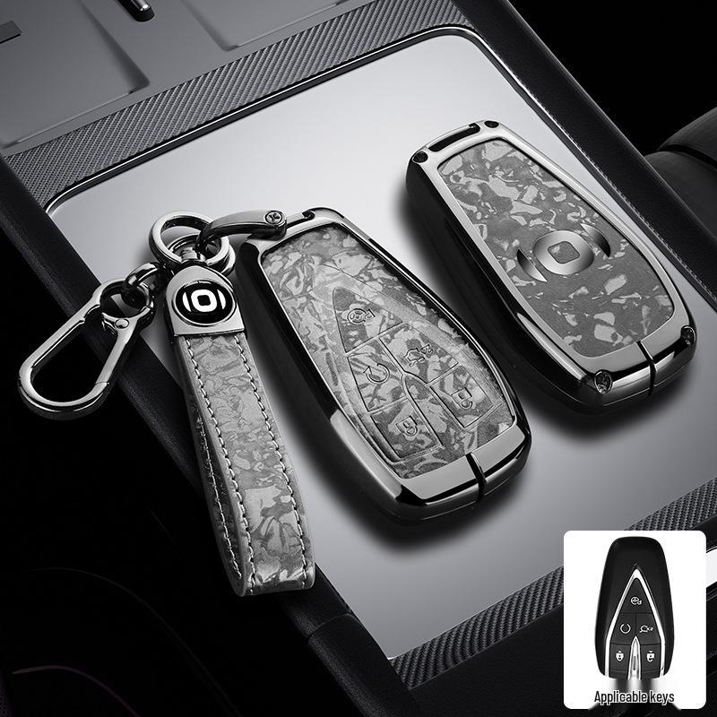 Changan Qiyuan A05/A06/A07 Schlüsseletui - Q05 125MAX Fernbedienung Metallgehäuse mit Leder-Druckknopf