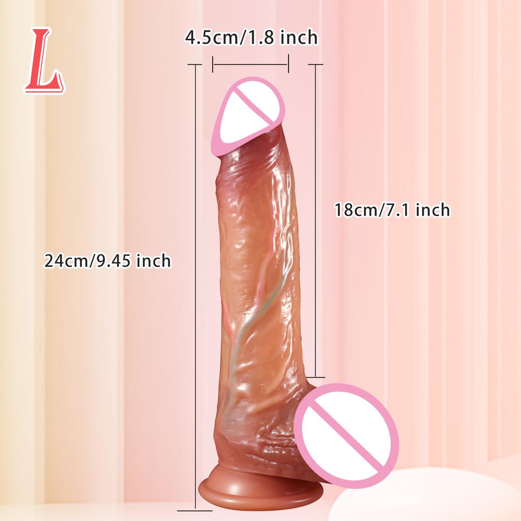 Realistic Dildos Skin Sliding Foreskin Testicles Dildo Penetration Anal Vaginal Stimulation Penis Dick Adult Sex Toys for Woman