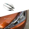 For Nissan Kicks 2017 2018     Car Body Styling Cover Eyebrow ABS Chrome Front Head Light Lamp Trim Frame 2PCs