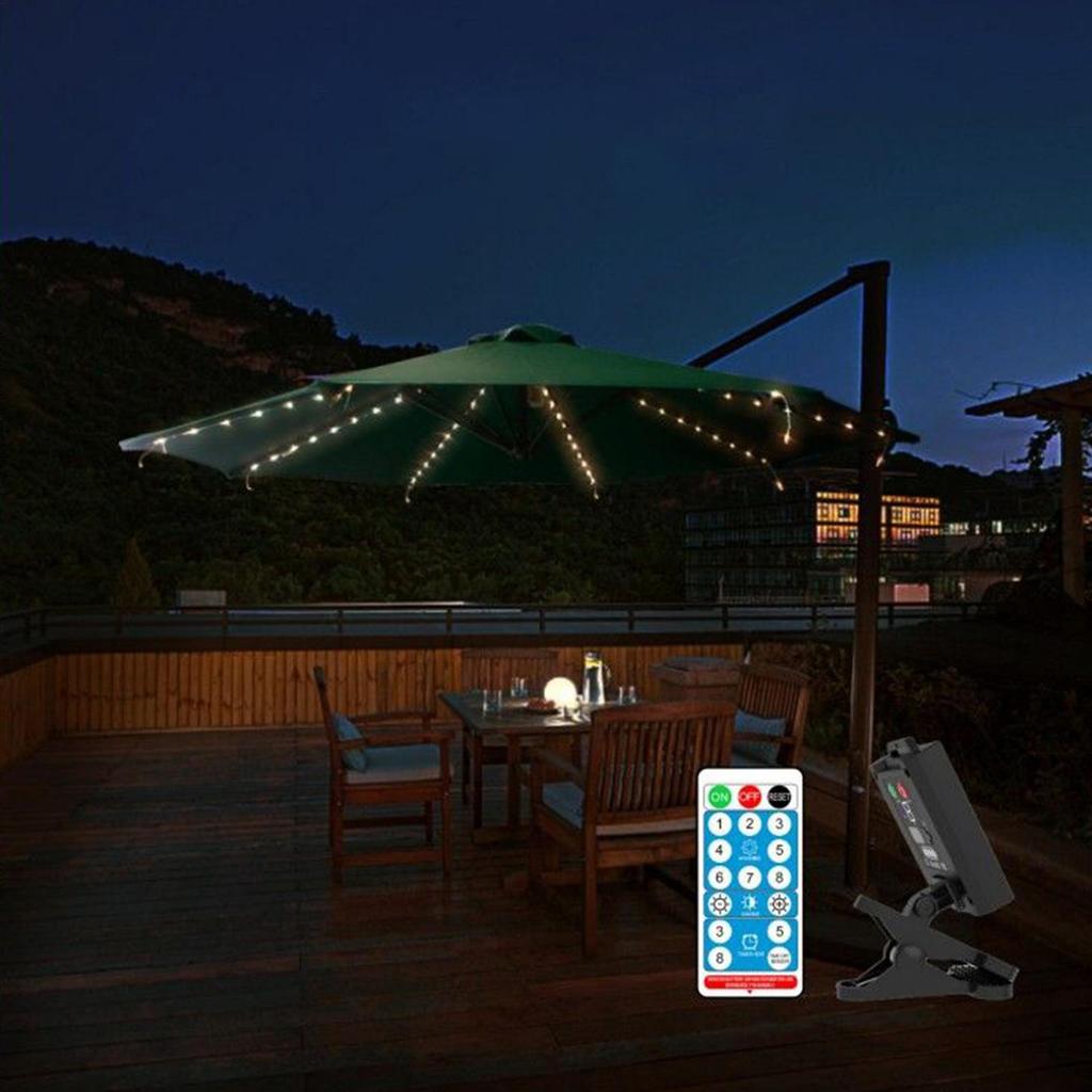 Lights For Patio Umbrella Solar LED String Lights Patio Umbrella Waterproof Ambient Lighting With 8 Modes For Outside Deck