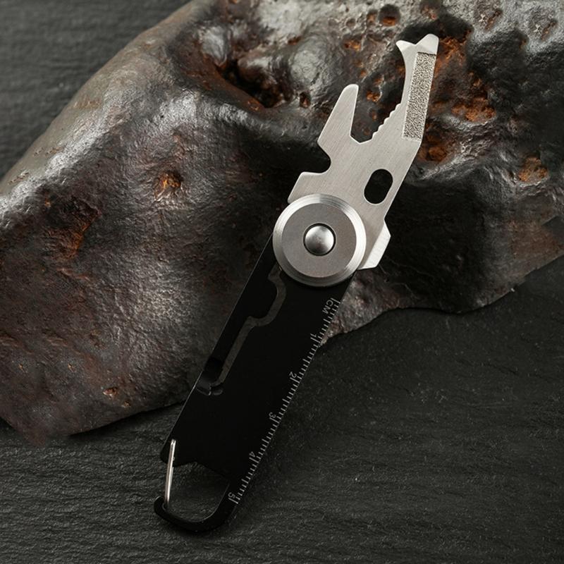 Compacts Multifunctional Outdoor Tool Card With Foldable Aluminum Handle Utility Card for Camping Hiking and Daily Use
