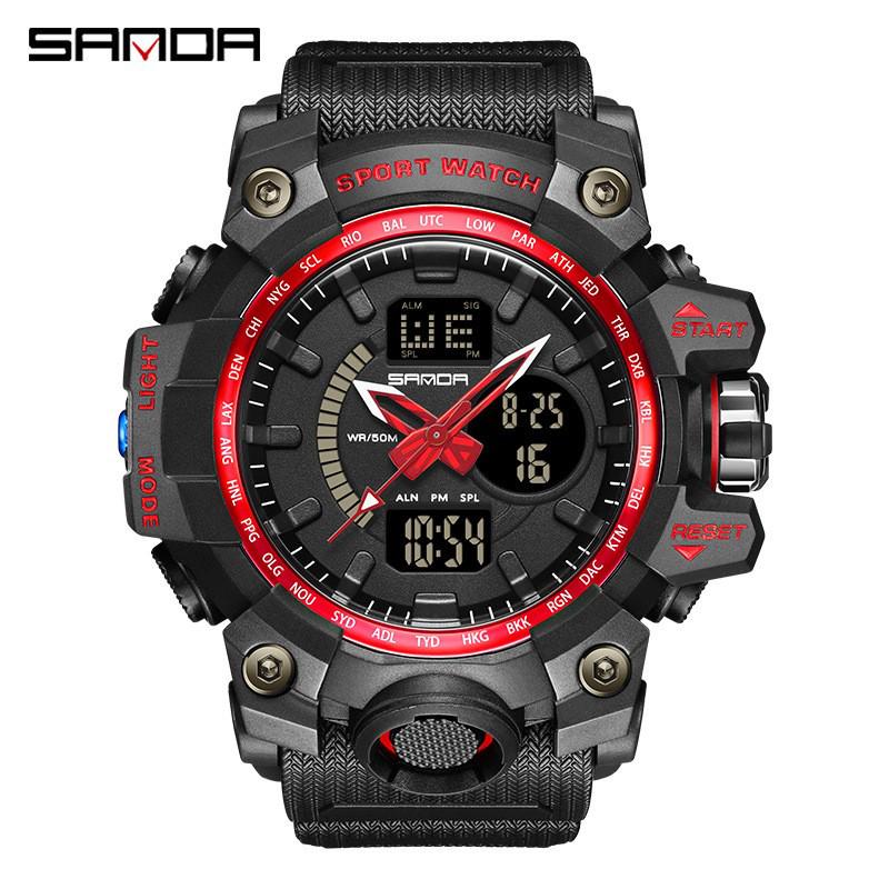 Sanda Men's Multifunctional Waterproof Luminous Sports Watch