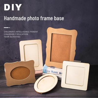 DIY Children's Handmade White Wooden Photo Frame with Cream Glue Clay