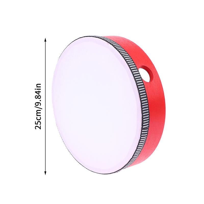 Kids Wooden Hand Drum Music Percussion Instrument Red Handheld Percussion Hand Drum Educational Toys Hand Beat