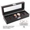 Sturdy Carbon Fiber Watch Box Transparent Window Red Line Watch Storage Luxury 6 Slots Watch Case Jewelry Organize