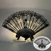 Rose Lace Edge LED Folding Fan - Wedding Gift & Dance Prop