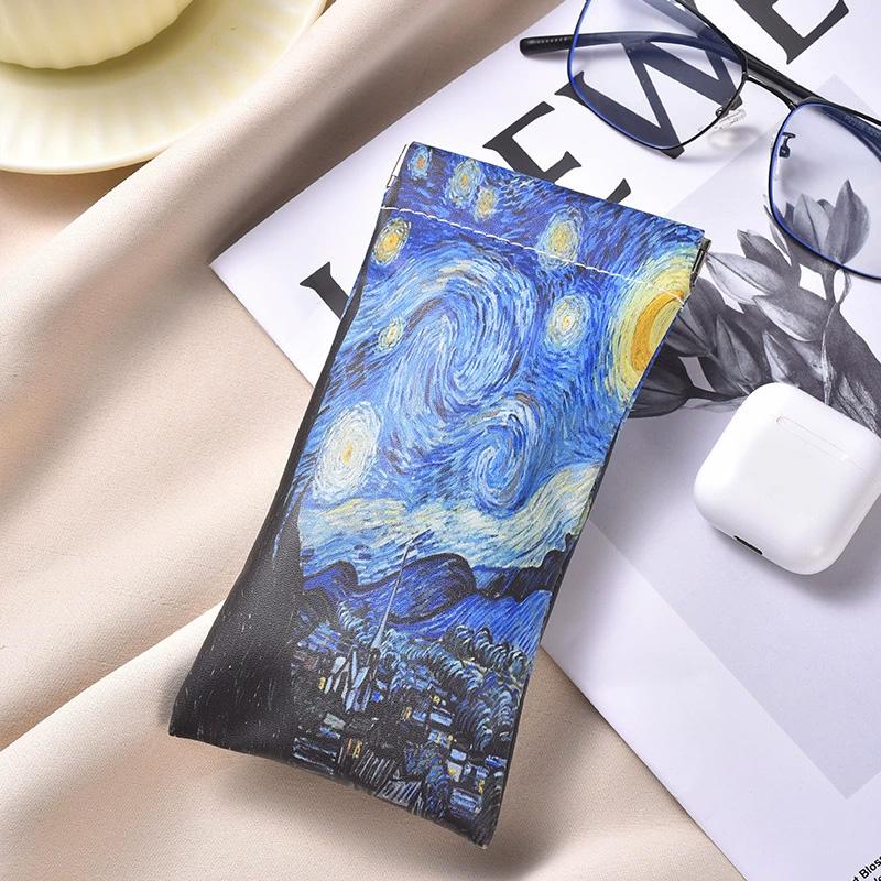 1PC Floral Print Anti Pressure Storage Bag Eyewear Protector Oil Painting Portable Glasses Case Box Storage Bag Sunglasses Box