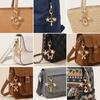 Golden 26 Letters Keychain Bubble Alphabet Initial Backpack Pendant Unisex Keyring Daily Decor