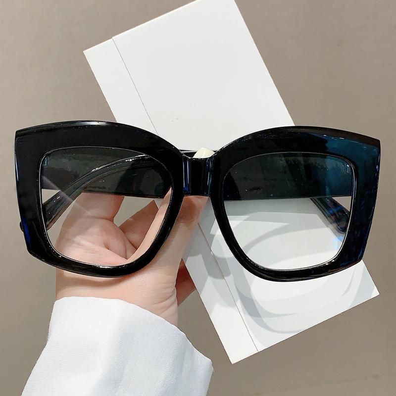 Oversized Square Eyeglasses Frames  New In Vintage Non-prescription Women Eyewear Trendy Fashion Designer Spectacles