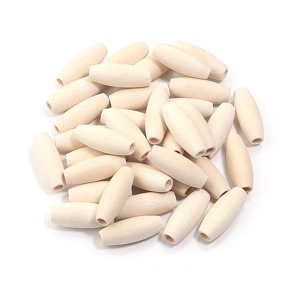 20-200Pcs Natural Oval Wooden Beads Large Hole Prayer Long Wood Bead Loose Spacer Beads For Bracelet Charms DIY Jewelry Findings