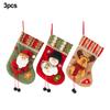 Christmas Stockings Set with Santa Snowman & Reindeer Designs Large Opening for Treats Soft Fabric 3 Pack Holiday Decor